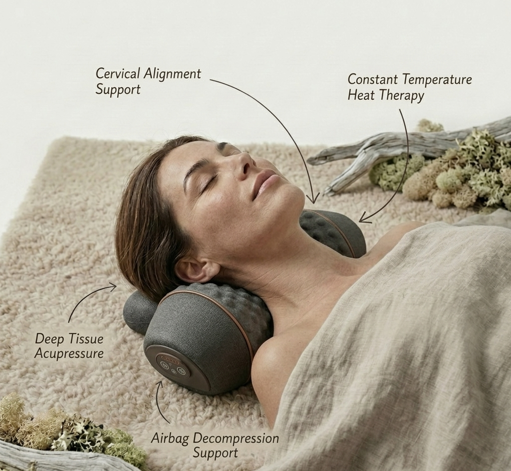 CoreMedic™ Cervi-Air Pro | Cervical Massage & Heat Therapy Pillow