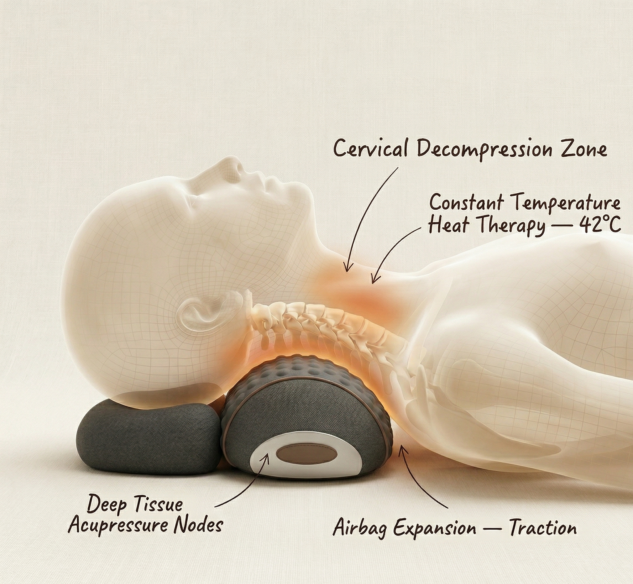 CoreMedic™ Cervi-Air Pro | Cervical Massage & Heat Therapy Pillow